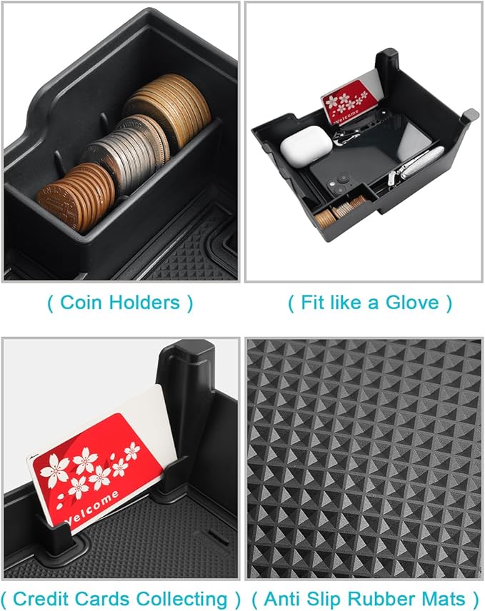 CDEFG for 2020-2024 Edge Center Console Organizer Compatible with 2020-2023 2024 Ford Edge Middle Console Organizer Armrest Tray Storage Box Coin Holder 2023 2024 Edge Accessories