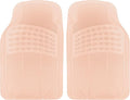 Carbella Automotive Floor Mats for Cars, 2 Piece Car Floor Mats Peach Pink Translucent, Trim-to-Fit All Weather Clear Car Mats for Auto Truck Van SUV, Car Accessories for Women