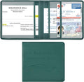 Cacturism Car Registration and Insurance Holder, Vehicle Glove Box Car Organizer Men Women Wallet Accessories Case for Cards, Essential Document, Driver License, Dark Green