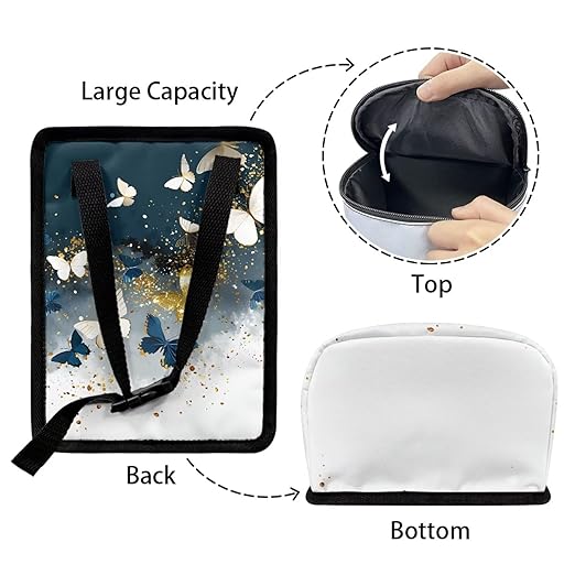 Tie Dye Butterfly Car Trash Can with Lid Cars Trash Bag Bin Hanging Waterproof Garbage Cans Leak Proof Vehicle Trash Can Multipurpose Storage Container for Back Seat