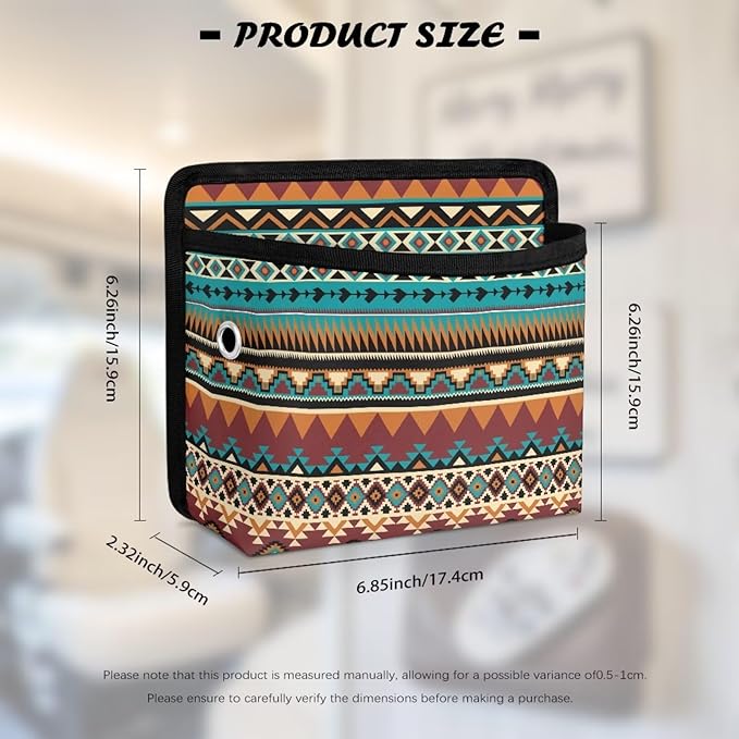 Renewold Southwestern Aztec Car Side Pocket Organizer Pen Cell Phone Sunglasses Holder Tray Pouch for Car Door Window Console Seat Storage Bag for Document Notepad Gadgets Pen 6.85 * 2.32 * 6.26 inch