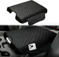 Center Console Cover Fit for 2018-2013 Dodge Ram 1500, 2013-2024 Ram 2500/3500/1500 Classic Model Thickened Leather Armrest Cover Cushion Center Lid Protector with Pockets (Jump Seat Only)