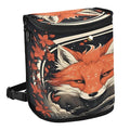 MNSRUU Car Trash Can with Lid, Fox and Flowers Car Trash Bag Hanging Organizers and Storage for Front Back Seat, Leak-Proof Trash Bin