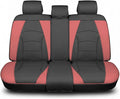 FH Group Back Seat Faux Leather Car Seat Cover, Universal Fit, Rear Seat Covers for Cars with Rear Split Bench, Car Interior Accessories for SUV, Sedan, Van, Burgundy/Black
