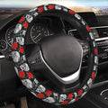 Skull Red Rose Steering Wheel Cover for Women Men Girls, Car Accessories Decor Thickened Anti-Slip Auto Steering Wheel Covers Protector Universal Fit 15 Inch for Cars, Truck, SUV