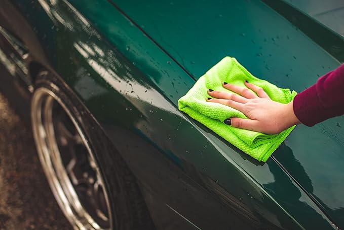 The Rag Company - Car Wash Towel - Professional Microfiber Auto Detailing and Drying Towels, Lint-Free, Streak-Free, Great for General Cleaning, 320gsm, 16in x 27in, Dark Green (Wholesale Case of 125)