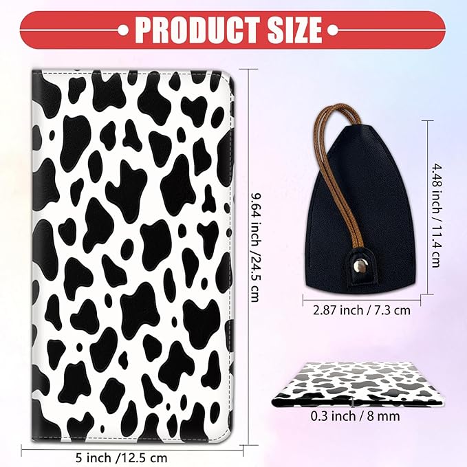 Car Registration Holder, Waterproof PU Leather Vehicle Card Document Glove Box Organizer, Women Interior Auto Accessories Case for Cards, Driver License Car Insurance Holder, White Leopard Print