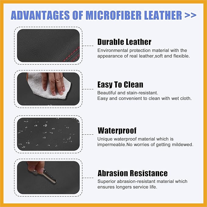 Car Center Console Armrest Cover for Mazda 3 2014-2016 Faux Leather Interior Arm Rest Cover Elbow Cushion Pad Black Red Stitches Replacement