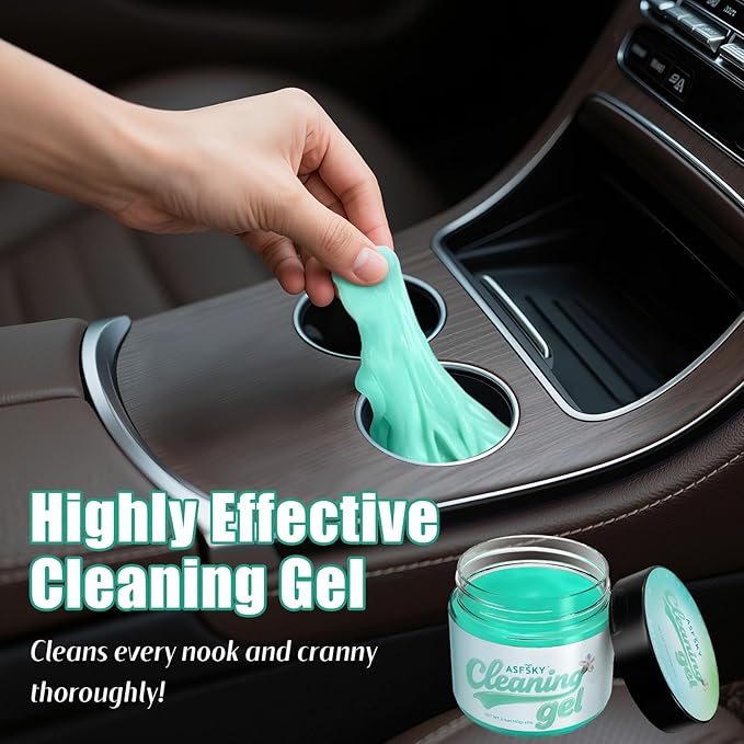 ASFSKY Car Cleaning Gel (Green,Magnolia) Cleaning Putty Universal Dust Cleaning Car Interior Cleaner Keyboard Dust Remover Car Slime Gifts for Women Girl Men（1 Pack）