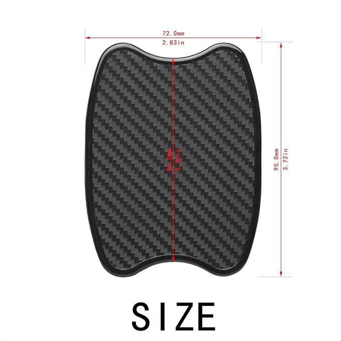 WORCAS 4 Pcs Carbon Fiber 3D Texture Car Door Handle Protector Pad Scratch Resistant Durable Premium Protection for Car Door Handles Prevents Scratches and Wear S Size