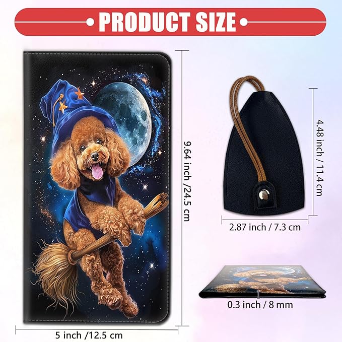 Car Registration Holder, Waterproof PU Leather Vehicle Card Document Glove Box Organizer, Women Interior Auto Accessories Case for Cards, Driver License Car Insurance Holder, Cockapoo Dog Pattern