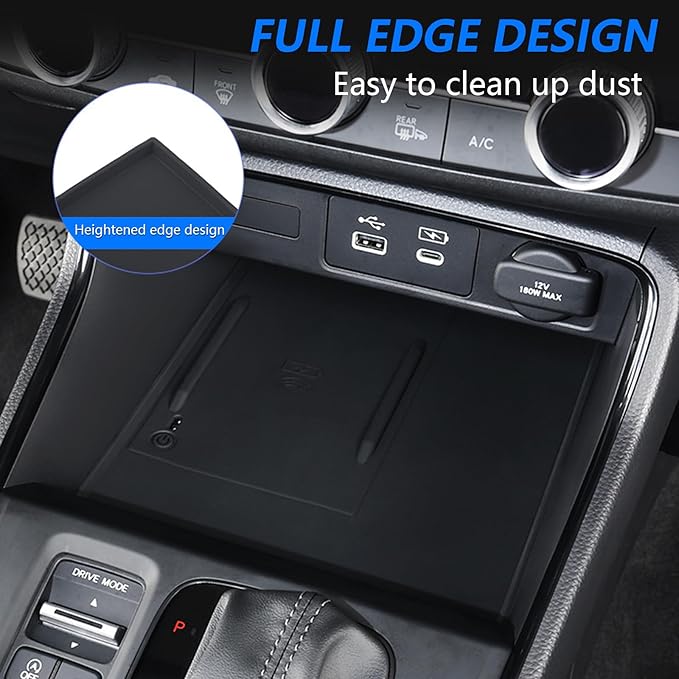 Car Center Console Wireless Charging Mat for Honda CR-V CRV 2023 2024 2025, Console Charger Silicone Protective Non-Slip Pad Anti-Dust Liner for Honda 6th Gen CR V Accessories