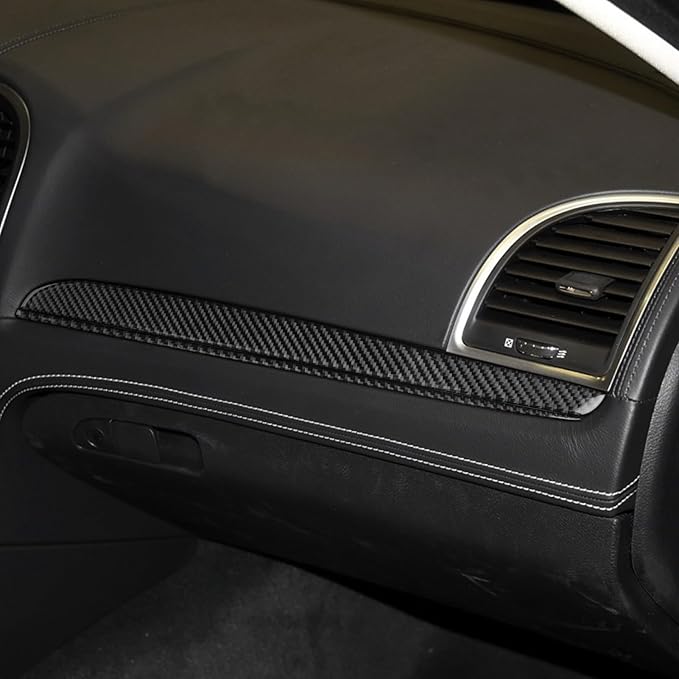 NVCNX Real Premium Carbon Fiber for Chrysler 300 Accessories 2015-2023 2016 2017 2018 2019 2020 2021 2022 S/C/Limited/Touring Car Dash Board Dashboard Panel Strip Cover Interior Trim Sticker 6PCs