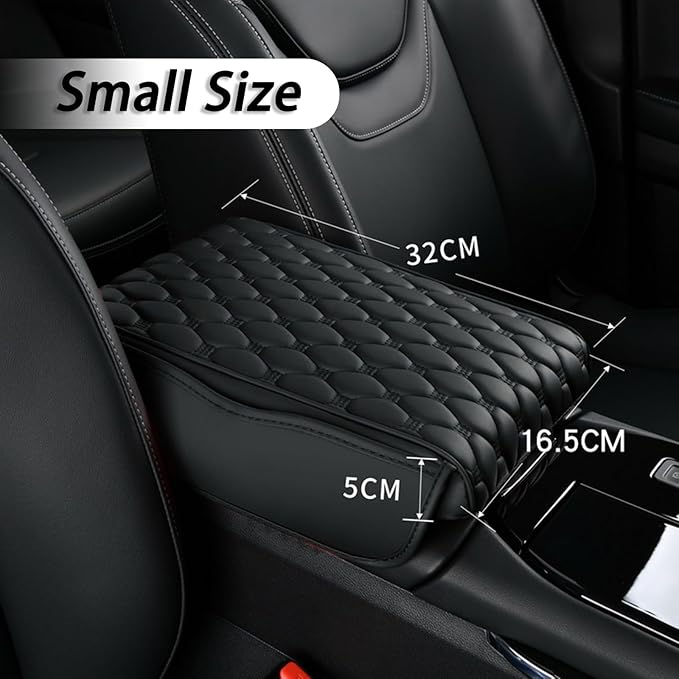 Car Center Console Cover for KIA Cadenza 1. Gen VG 2009 2010 2011 2012 2013 2014 2015 2016, Thick Armrest Cushion Pad with Side Storage Pockets, Center Console Protector, Arm Rest Cover