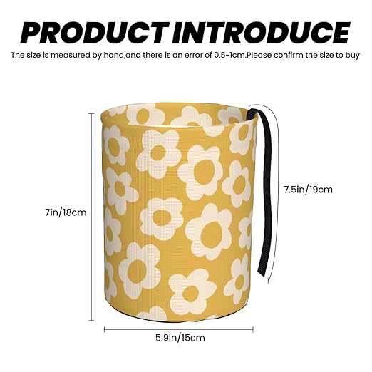 YANGDADA Vintage Groovy Flowers Car Trash Can Small Portable Car Garbage Bag for Back Front Seat RV's Camping Accessories