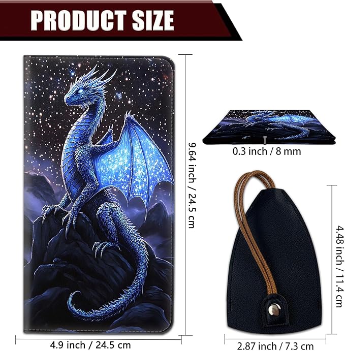Car Document Holder with Magnetic Shut, Car Registration and Insurance Card Holder, Vehicle Glove Box Organizer Documents, Driver License, Auto Paperwork Organizer Wallet, Blue Dragon Starry Night