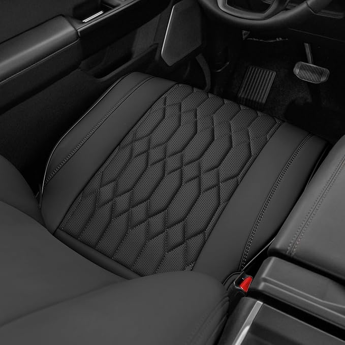 EQUIDEVDY 2 Pack Leather Bottom Car Seat Covers,Front Seat Covers for Cars,Driver Car Seat Cover,Luxury Faux Leather Seat Protectors,Full Wrap,Waterproof,for Most Vehicles,Sedan,SUV,Truck (Black)