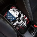 Auto Center Console Armrest Pad Seat Box Cover Universal Fit Car Armrest Cover Cushion Mat for Vehicle, SUV, Truck, Skull American Flag