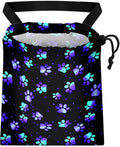 GEGEPINK Car Trash Bag Hanging Back of Seat Waterproof Small Cute Printed One-handed Strap Drawstring Garbage Bags for Car-Paw Print