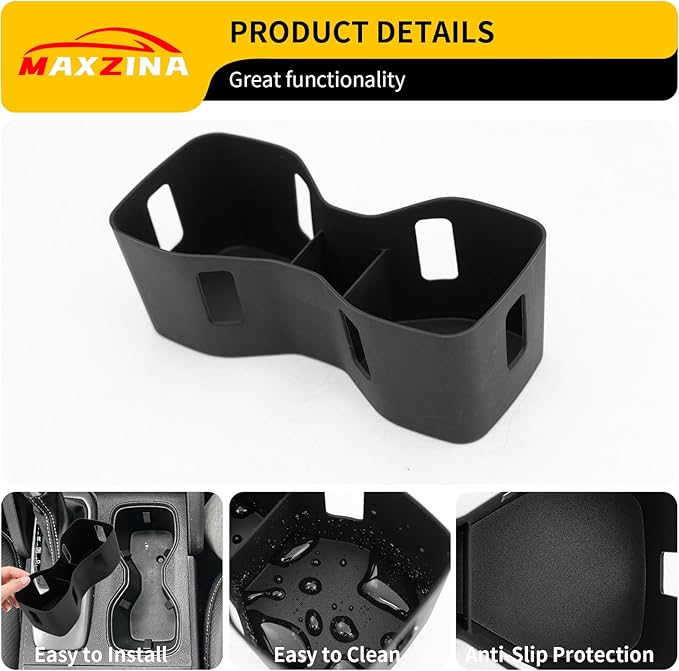 Maxzina Cup Holder Compatible with 2022-2025 2026 Nissan Frontier Silicone Insert Center Console Cup Holder Silicone Black Bottle Holder Interior Decoration for 2024 Frontier Accessories