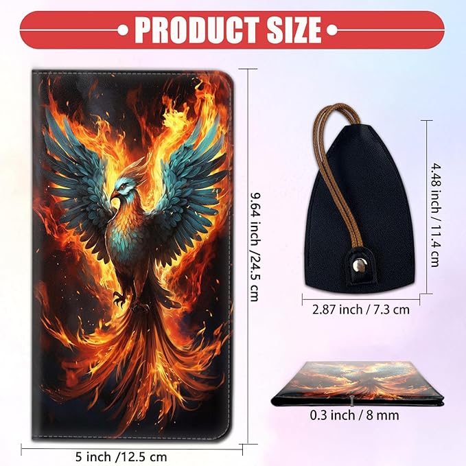 Car Document Holder with Magnetic Shut, Car Registration & Insurance Card Holder, PU Leather Glove Box Organizer Vehicle Accessories Driver License for Women/Men, Phoenix Bird Risen From the Ashes