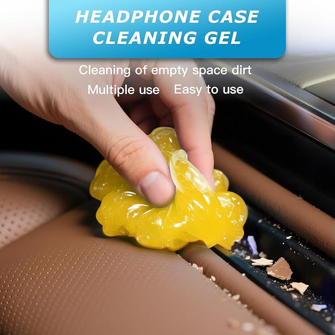Car Cleaning Gel,Reusable Car Cleaning Putty for Interior Detailing, Car Cleaning Supplies, Auto Detailing Tools, Car Slime for Dust Removal, Car Accessories Interior, Car Cleaning Kit(Yellow, 0.8 OZ)