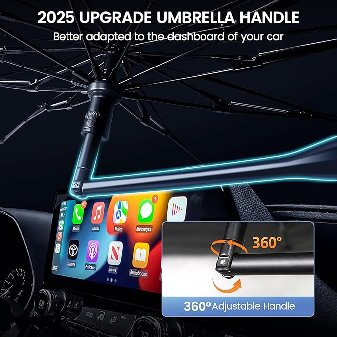 [2025 Upgrade] Rilsen Windshield Sun Shade Umbrella for Mazda CX-30 2019-2024 2025 CX30 Front Car Window Shades Double Thickened Foldable Sunshades Keep Cool and Protect Interior