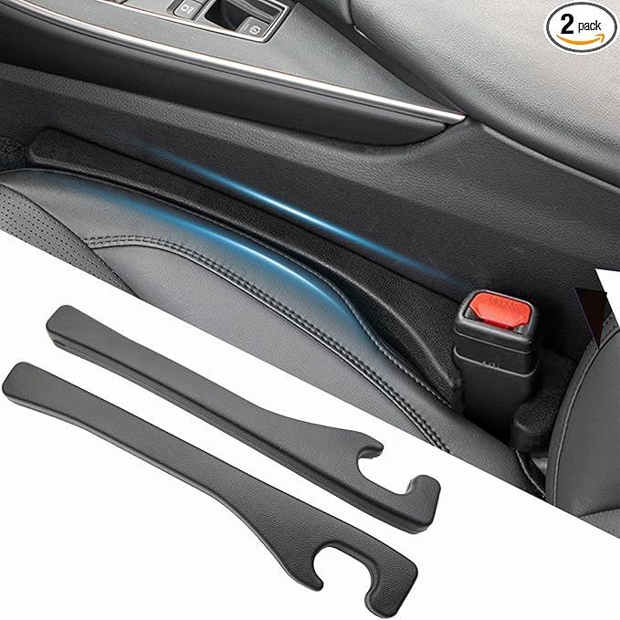 Uootill Car Seat Gap Filler Set of 2,Seat Gap Organizer, No Drop Seat Guard,2025 New Car Seat Side Gap Filler Organizer, Drop Seat Guards for Cars (Black 2Pcs)