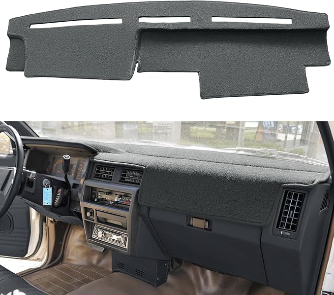 Dash Cover Mat Custom Fit for Nissan Pathfinder D21 Hardbody Pickup Truck 1986-1993, Dashboard Cover Pad Carpet Protector (Dark Gray) F77