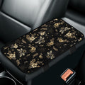 Bee Flower Center Console Cushion Comfortable Elastic Car Arm Rest Cushion Pad Full Coverage Warm Armrest Cover Center Console Cushion Fit for Cars Truck SUV or Vans