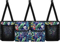 Car Storage Organizer New Version,Tropical Plant Floral Hanging Trunk Organizer with 4 Functional Storage Bags, Car Trunk Storage Bag for SUV Truck MPV VAN