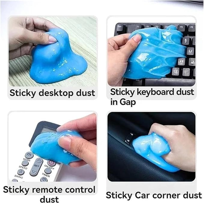 Car Cleaning Gel - Reusable Remover for Interior, Air Vents, Keyboards & Notebooks - Magic Mud Detail Tool(CJN-2PCS)