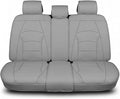 FH Group Car Seat Cover for Back Seat Solid Gray Faux Leather - Universal Fit, Rear Seat Covers for Cars with Rear Split Bench, Car Seat Cushions, Car Interior Accessories for SUV, Sedan, Van