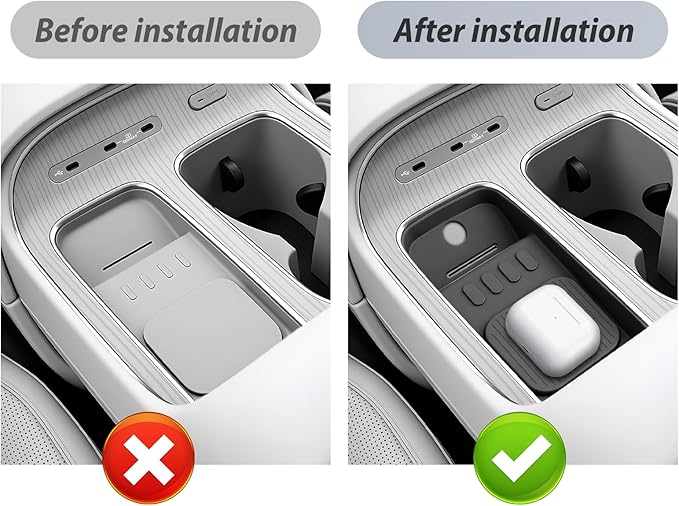 SKTU for 2026 Hyundai Palisade Wireless Charging Mat 2026+ Palisade Center Console Non-Slip Pad Hyundai Palisade 2026 Accessories 2026 Palisade Rubber Console Mat Durable