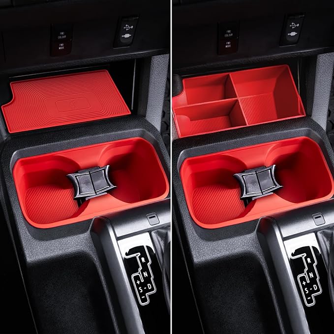 bgucar Interior Silicone Liner Insert Custom Fit for Tacoma 2016-2023, Silicone Organizer Tray for Tacoma Gen 3rd Crew Cab only - Fully Covered - for Tacoma Accessories