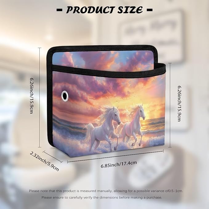 White Horse Auto Front Rear Seat Storage Bag for Cell Phone Sunglasses Coin Car Side Pocket Organizer Holder Tray Pouch for Vehicle Seat Console Door Multifunction Car Accessories
