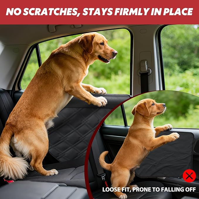Surfcabin Dog Car Door Protector – 20% Larger Design for Sedans, Family Cars and Small SUVS, 2 Packs Thickened Waterproof Door Panel Covers, Protects Doors from Dog Scratching