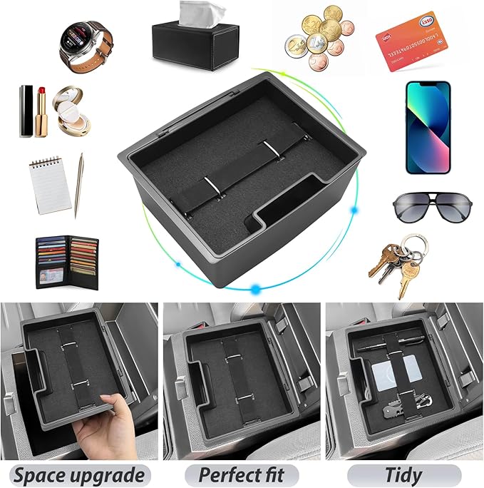 SKTU 2024 2025 2026 Tacoma Center Console Organizer for 2024 2025 2026 Toyota Tacoma Console Tray Toyota Tacoma 2024 2025 2026 Accessories ABS Durable Insert Glove Pallet Organizer Double Layers