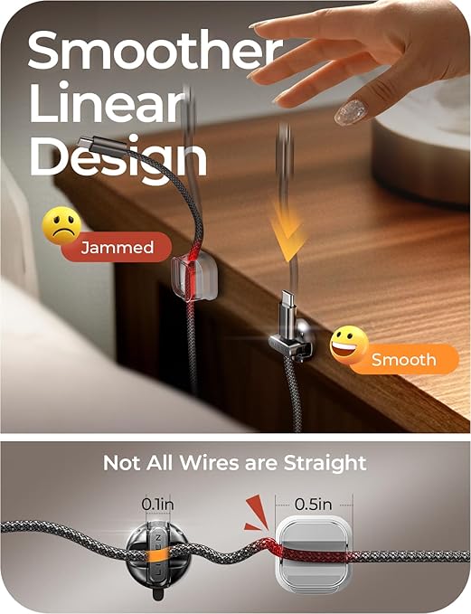 10 Pack Magnetic Cable Clips [2025 Minimum Size] LISEN Halloween Decor Christmas Decorations Indoor, Magnetic Cord Holder for Nightstand Desk, Cable Management for Home Office Organizer Dorm Wall Car