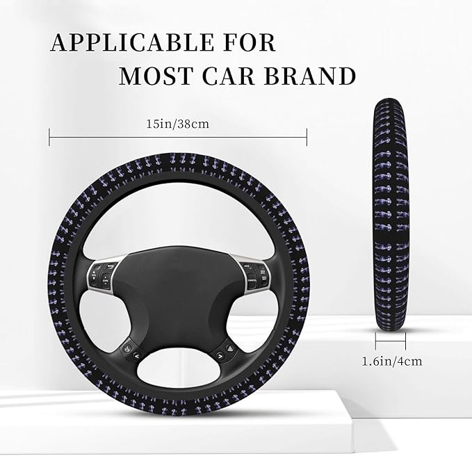 Novelty Great Dane Neoprene Steering Wheel Covers Women Men Car Accessories, Universal 15 Inch Fit Auto, Suvs, Truck