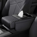Car Center Console Cover, Upgraded Leather 5 in 1 Arm Rest Cover for Car with Cups Holder Storage Bags Tissue Box, Universal Interior Armrest Cushion for Almost Accessories Vehicles