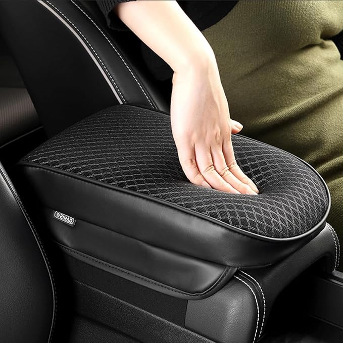 RAKSONIC Car Armrest Cushion with Comfortable Memory Foam,Upgrade Car Console Armrest Pad,Premium Material Car Armrest Cover,Universal Car Center Console Pillow,Car Accessories(Black2)