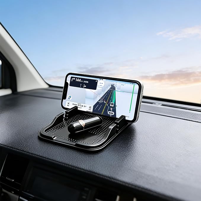 ZC GEL Anti Slip Gel Pad Phone Holder for Car, Removable and Reusable Anti Slip Dashboard Pad with Heat Resistant and Damage Free Sticky Gel Pads for Sunglasses, Keys, Coins and More (7.3" x 4.2")