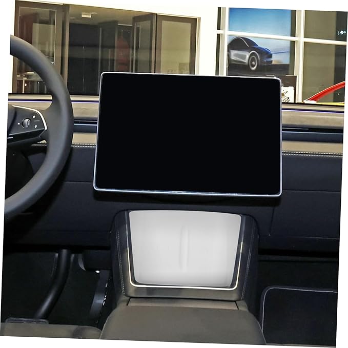 NUOBESTY Charging Pad for Silicone Non- Center Console Mat Easy Installation Design White Interior Accessory for Phone Charging