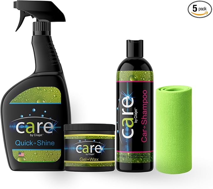 Cilajet Care Car Wash Care Kit, Automotive, Detail Your Car’s Exterior, 5 Piece Set, Includes Microfiber Towels, Works on Cars, Trucks, SUVs and More