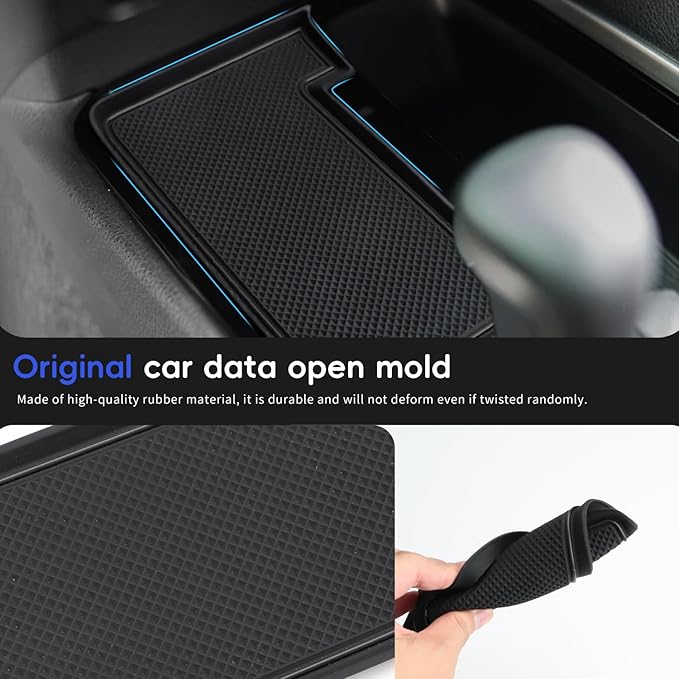 Auovo Wireless Charging Mat Compatible with 2025 2026 Toyota Camry Accessories Silicone Center Console Non-Slip Phone Charging Protective Mat Pad Interior Trim (Black Version 1)