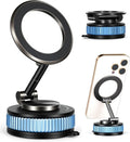 AOLIJIA Magnetic Phone Holder car，Metal Body Durable and Solid,Vacuum Suction Cup Phone Holder, Magsafe Car Mount for iPhone, Folding Holder for iPhone and Android