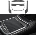 NVCNX Real Premium Carbon Fiber for Chrysler 300 Accessories 2015-2023 2016 2017 2018 2019 2020 2021 2022 S/C/Limited/Touring Car Center Console Sliding Drawer Cover Interior Trim Sticker Decal 5PCs