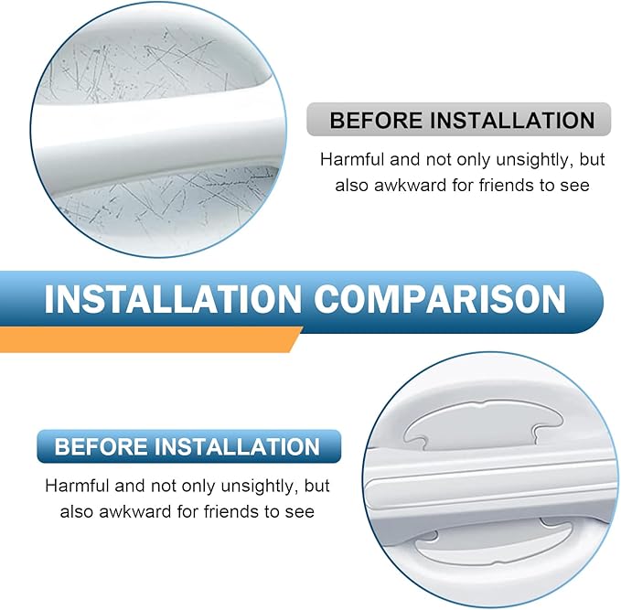 8PCS Car Door Handle Protector, Transparent Handle Bowl Scratch Protector, Car Door Cup Waterproof Anti-Scratches Sticker, Universal for Sedan, SUV