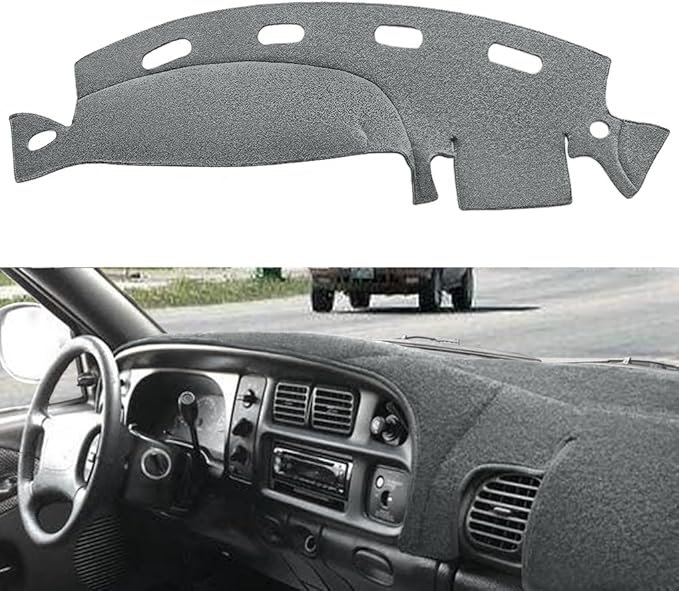 Yiz Dashboard Cover Dash Cover Mat Pad Custom Fit for Dodge Ram 1500 2500 3500 1998 1999 2000 2001 (98-01DarkGray) Y21